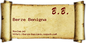 Berze Benigna névjegykártya